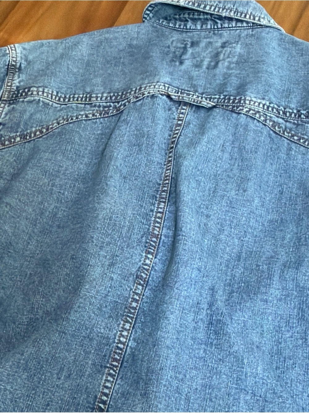 We The Free The Short Of It Denim Top Oversized Western Tunic Shirt M - Picture 13 of 14
